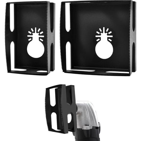 2 pcs coupe-fente carré pour outil multifonction oscillant, outil de découpe de sortie de cloison sèche de boîte électrique, coupe-boîte de sortie pour cloison sèche, plastique, métal, bois (1/5)