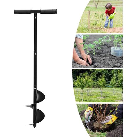Tarière manuelle 150 mm - Tarière manuelle pour trous, plantation - Avec poignée antidérapante - Foret hélicoïdal de jardin avec outil pour planter des arbres (1/5)