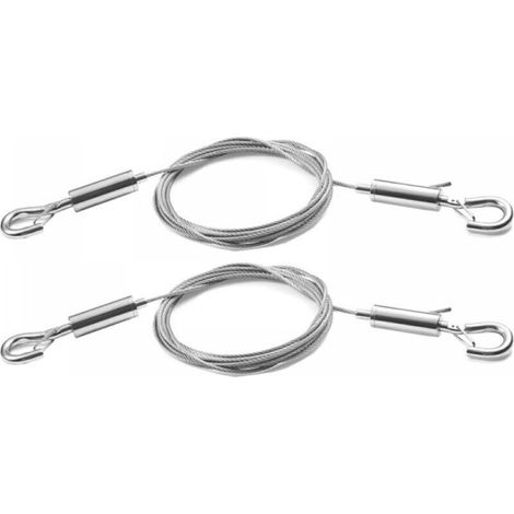 2Pcs Adjustable Picture Hanging Wire - 2m x 1.5mm Stainless Steel Heavy Duty Kit for Mirrors, Lamps, Billboards and More - Holds up to 30kg (1/5)