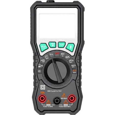 Multimètre numérique FUYI 6000 points, intelligent, manuel, automatique, universel, mesure de résistance, capacité, fréquence, VFC, True RMS, ampèremètre multifonctionnel FY76, noir (1/5)