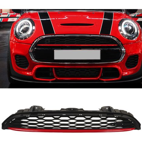 MINI Cooper F55 JCW 2014-2021 mit rotem Streifen auf dem oberen Kühlergrill 51137393456 (übergroß) (1/5)