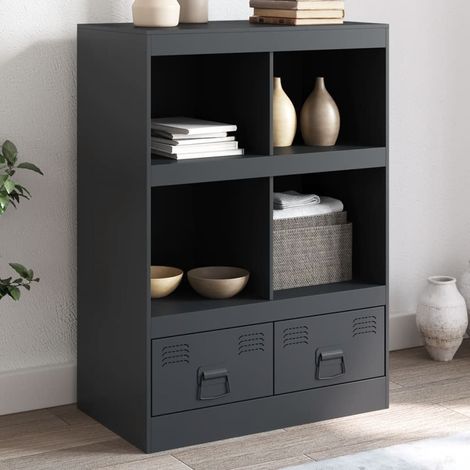 Buffet haut,Meuble de Rangement,Bahut pour Salon, Salle à Manger, Cuisine anthracite 67x39x95 cm acier CFW45727 (1/5)