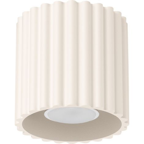 Foco de techo redondo moderno con ranuras, color beige, 10 cm, 1 bombilla GU10, 10 W, AURA Sollux Lighting (1/5)