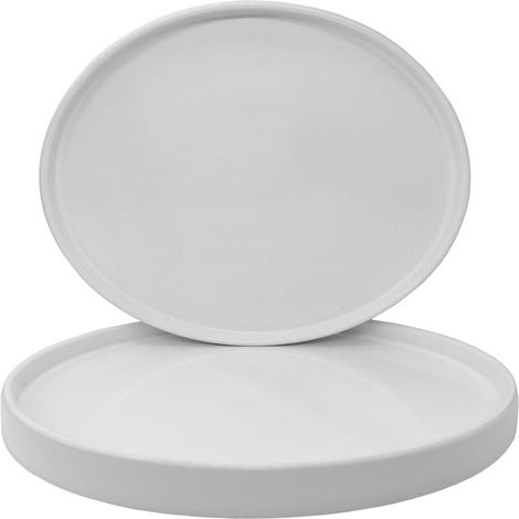 Lot de 2 soucoupes en céramique, compatibles pots 10-33 cm, avec plateau de drainage (15 cm)