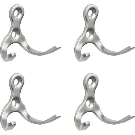 Estantería de pared de 4 piezas con soporte de acero inoxidable, apta para baños, cocinas, aseos y garajes (plateada). (1/4)