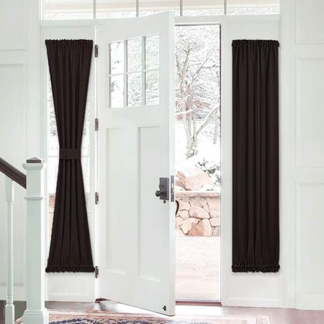 Rideau de porte occultant monobloc - rideau à œillets pour porte coulissante en verre, écran d'intimité, blocage de la lumière pour porte-fenêtre d'entrée