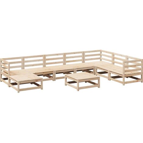 Maison Exclusive - 9-tlg. Garten-Sofagarnitur Massivholz Kiefer