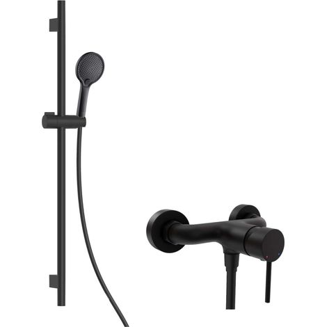 kielle Oudee - Set de douche avec mitigeur, barre, flexible et pommeau de douche EcoSpare, noir mat 20602SN44 (1/5)