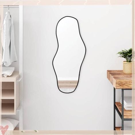 Miroir mural - VINGVO - 348266 - Noir - 80x35 cm - Rectangulaire (1/5)