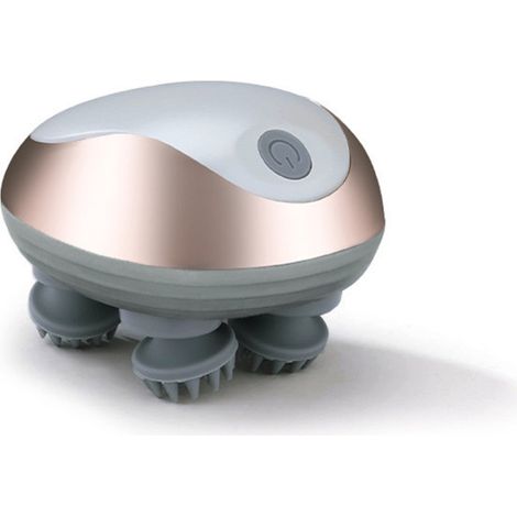 Mini masajeador de cuero cabelludo para gatos, multifuncional con amasado y vibración, color blanco (mini recargable). (1/5)