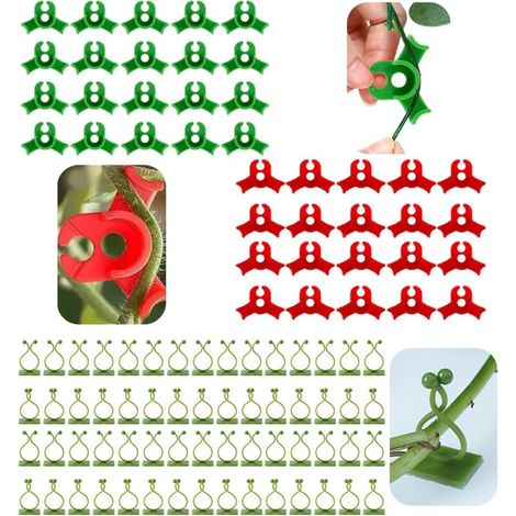 100 Pflanzenclips, selbstklebende Rankenclips, 90°-Winkelclips für Pflanzen, Stützclips für Kletterpflanzen, für Kletterpflanzen, Wanddekoration