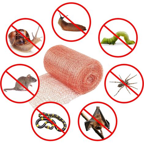 Filet Anti Limaces et Escargots, Filet Cuivre Anti Limace 6mx127mm, Grillage Bande de Cuivre Double Maille de Cuivre Copper Mesh Piege, Ruban Barriere Protection Jardin Escargot Rat Poulailler (1/5)