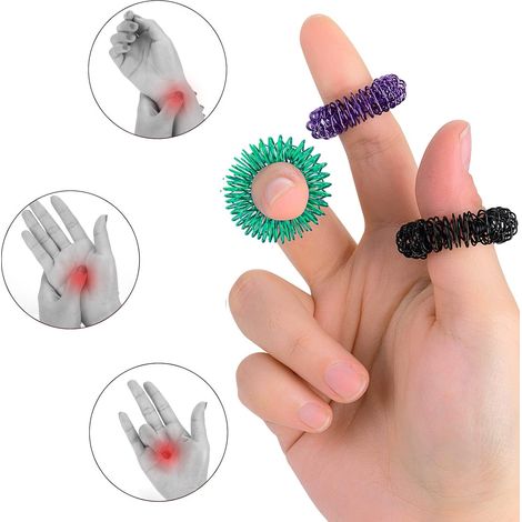 40 Stück Akupressur Ring Set, Massageringe für Finger Akupressurring, Massage Ring für Stress Reduzierstück und Förderung der Durchblutung, Fingermassage oder Zehenmassage (1/4)