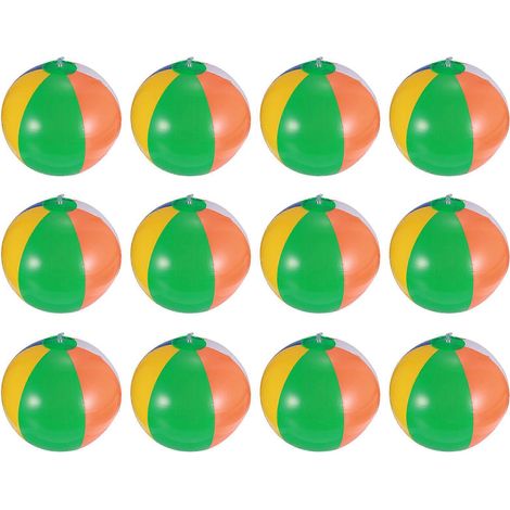 Lot de 12 ballons de plage gonflables pour piscine, jouets aquatiques d'été pour enfants (1/5)