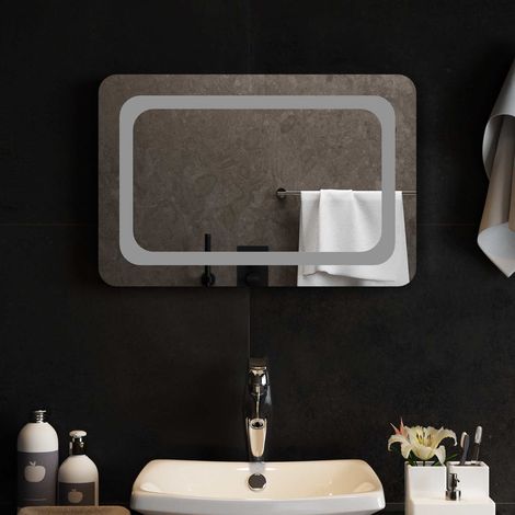 Teenpull – LED-Badezimmerspiegel Transparent 60 x 40 cm Gehärtetes Glas (1/5)