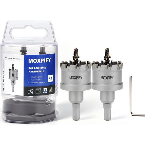 2 pièces de scie cloche en carbure de tungstène TCT de 41 mm, foret métallique pour acier inoxydable (1/5)