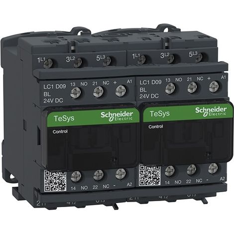 Contacteur inverseur TeSys LC2D 3P AC3 440V 9 A bobine 24 VCC - LC2D09BL (1/4)