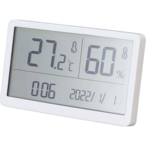 Hygromètre numérique intérieur, thermomètre de haute précision pour surveiller la température et l'humidité. Convient pour les chambres, chambre de bébé, et autres espaces intérieurs. (1/4)
