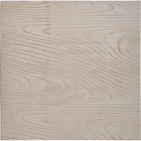 Teppe i Kunstig Kaninpels Beige Polyesterpels 160 x 160 cm Mykt Høy Luv Geometrisk Mønster ONTAKE (1/5)