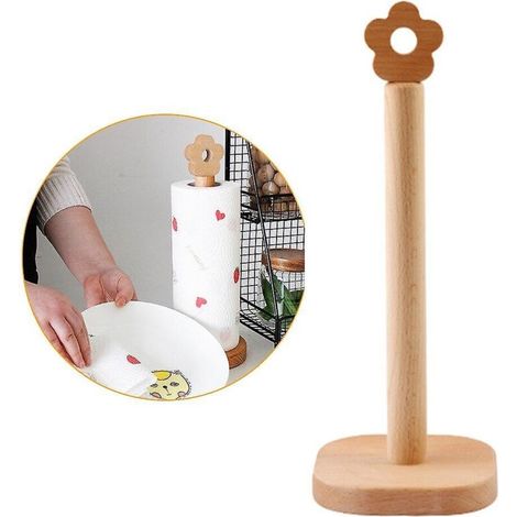 1Pc Bois massif Cuisine Rouleau Support de papier Salle de bain Vertical Napkin Stand Mouchoirs De rangement Racks