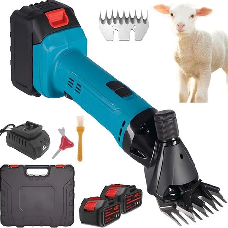 Tondeuse électrique sans Fil pour Moutons, 600 W, 2 Batteries, 6 Vitesses Réglables, Lame en Acier Inoxydable 9/13 Dents, pour Animaux à Poil épais Et Bovins 9-Tooth (1/5)