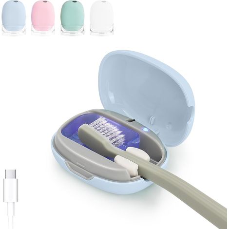Porta spazzolini con sterilizzatore UV, custodia ricaricabile per la sterilizzazione a casa e in viaggio, compatibile con spazzolini elettrici e manuali. (1/5)
