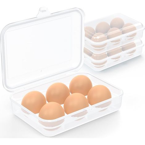 Lot 2 Boîtes Œufs Plastique 6 Grilles, rangement frigo/camping conteneurs plateaux (1/4)