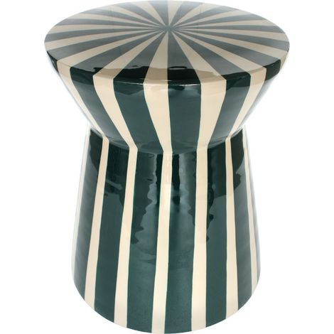 Taburete radial de metal a rayas verde botella 45 cm (1/5)