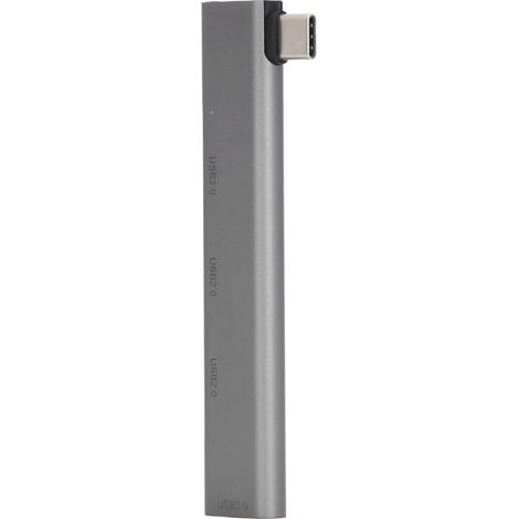 Hub USB-C 4 ports USB 3.0/2.0 5 Gbit/s/480 Mbit/s, alliage d'aluminium, Plug and Play, gris, station d'accueil pour PC de bureau et portable. (1/5)