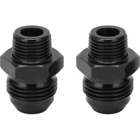 2 Stück 10AN auf 3/8 NPT gerade Schlauchverschraubung, schwarz eloxierter Aluminium-Kraftstoffleitungsadapter für Öl-, Wasser- und Benzinschläuche (1/5)