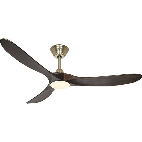 Casafan – Ventilateur de plafond Eco Genuino-L 152 cm – 3 pales en noyer – Moteur DC 3,3-16,5 W – Télécommande incluse – Lumière LED 3000K 1800 lm