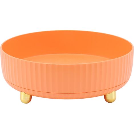 Étagère de rangement rotative à 360°, plateau tournant rond pour cosmétiques et épices, petit modèle orange, idéal pour placards de cuisine et garde-manger. (1/5)