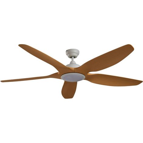 Lucande Ventilador de techo con lámpara 'Omendo' en Blanco Metal