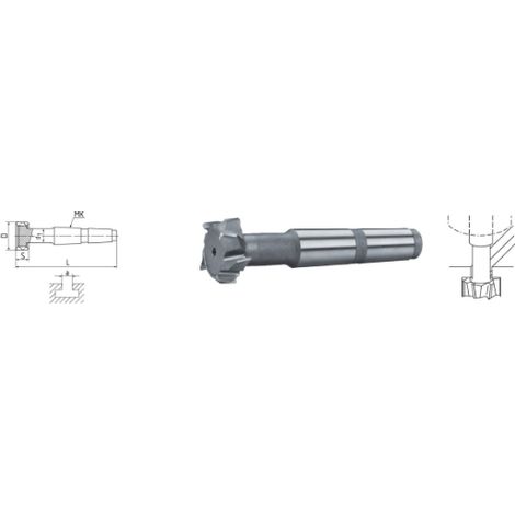 Fresa a T con cono morse DIN 851 in HSS