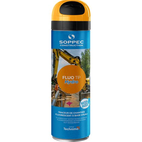 Bombe de peinture - Traceur chantier orange fluo tp hydro SOPPEC - 143516