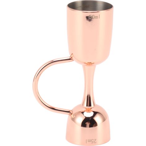 Doppelseitiger Cocktail-Jigger aus Edelstahl, zweiseitiger Weinmessbecher für Bars, kupferbeschichtet (1/5)