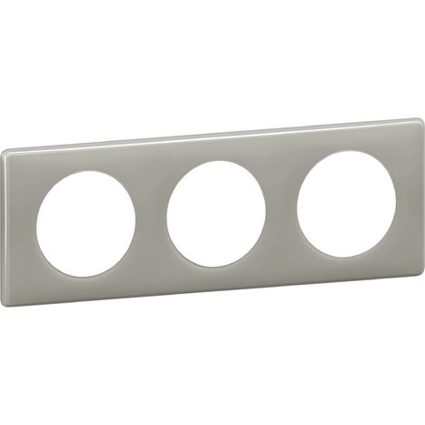 Plaque Legrand Céliane 3 postes – Gris perlé – Pour interrupteurs et prises – Design épuré et matières variées (1/2)