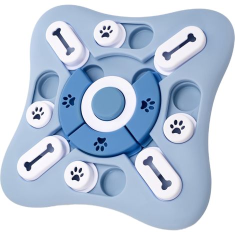Jouet pour animaux de compagnie à alimentation lente, qui fuit et couine - bleu clair - réduit la consommation rapide. (1/5)