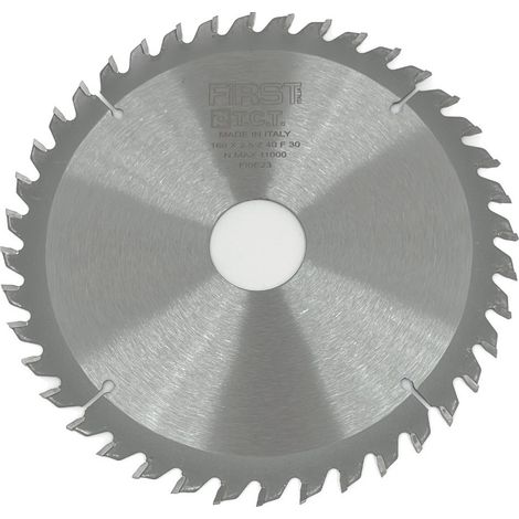 Lame de Scie Circulaire Carbure Professionnelle FIRST ITALIA D. 160 mm Alésage 30 mm Épaisseur 2,5/1,6 mm Z40 pour Bois Tendre et Exotique. (1/2)