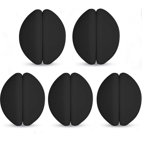 Poids magnétiques pour rideau de douche, bas alourdi avec revêtement en silicone antirouille, empêche le rideau de douche de bouger avec le vent, convient pour rideaux et nappes (noir, 5 paires)