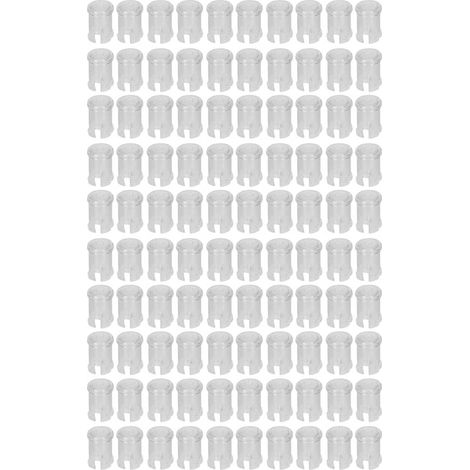 Lot de 100 capuchons de diode lumineuse, couvercle de protection pour diode électroluminescente, support de 5 mm, support à clip transparent (1/5)