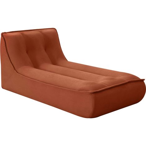 Méridienne pour canapé modulable velours côtelé 165 x 80 cm terracotta - Lizy