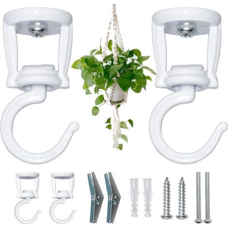 4 Pièces Crochet de Plafond pour Plantes Suspendues pour Plante, Support Panier Suspendu pour Suspendre Pots de Fleurs, Carillons Éoliens, Nichoirs (1/5)