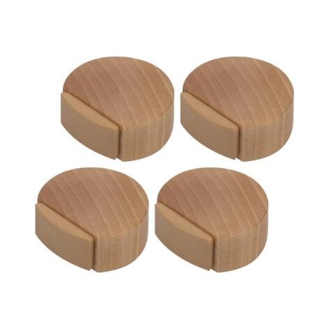6 pièces de butées de porte - butées de porte autocollantes en bois pour sols et parquets - butées de porte (chêne naturel) (1/4)