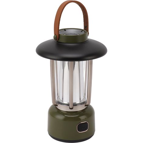Campinglaterne mit 3 Leuchtmodi, verschiedenen Stromversorgungsoptionen, tragbare LED-Campinglampe für Rasen, Feuerstelle und Outdoor-Aktivitäten (grün) (1/5)