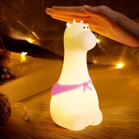 [JAMAIS UTILISÉ]Veilleuse enfant, veilleuse girafe avec piles, lampe de table 7 couleurs, décoration de chambre, rechargeable via USB-C (1/5)