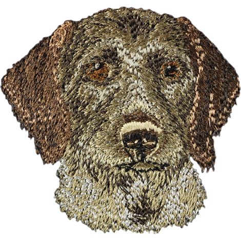 Braco alemán de pelo duro, Drahthaar: parche con forma de perro, parche bordado, decoración única para mochila de Art-Dog (1/3)