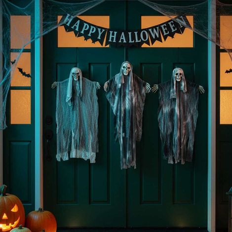 Hängender Halloween Geist 3 pcs Schwarz 66 x 110 cm Polyester