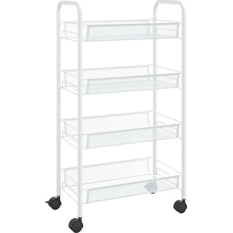 Maison Exclusive - Carrello da Cucina con 4 Ripiani Bianco 46x26x64 cm in Ferro (1/5)
