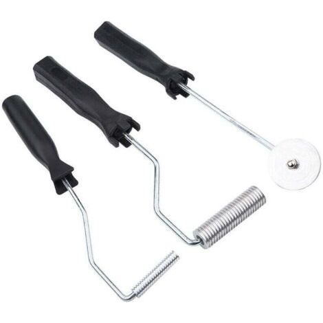 3PCS Outils Rouleaux en Fibre de Verre, Rouleau Debulleur Resine, Fibre de Verre d’Alliage d’Aluminium, Bubble Paddle Roller Kit, pour Résine Composite Décoration Maison
